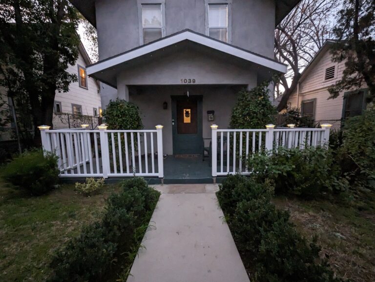 Painted Redwood Porch Railing Replacement in Glendale, CA