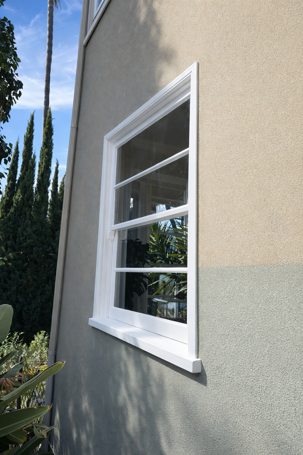 Exterior Wood Window Trim Restoration in Los Angeles