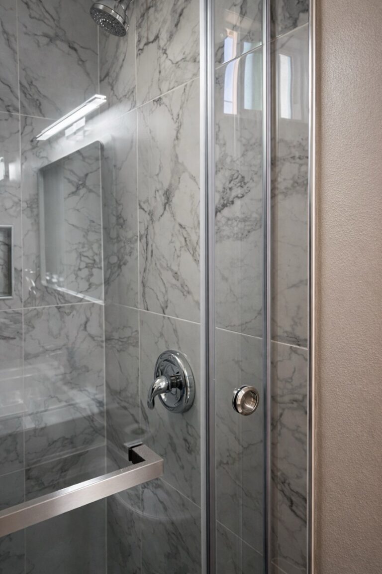 Bathroom Remodeling in Los Angeles: Modern Tile Shower, Glass Enclosure, and Vanity Upgrade