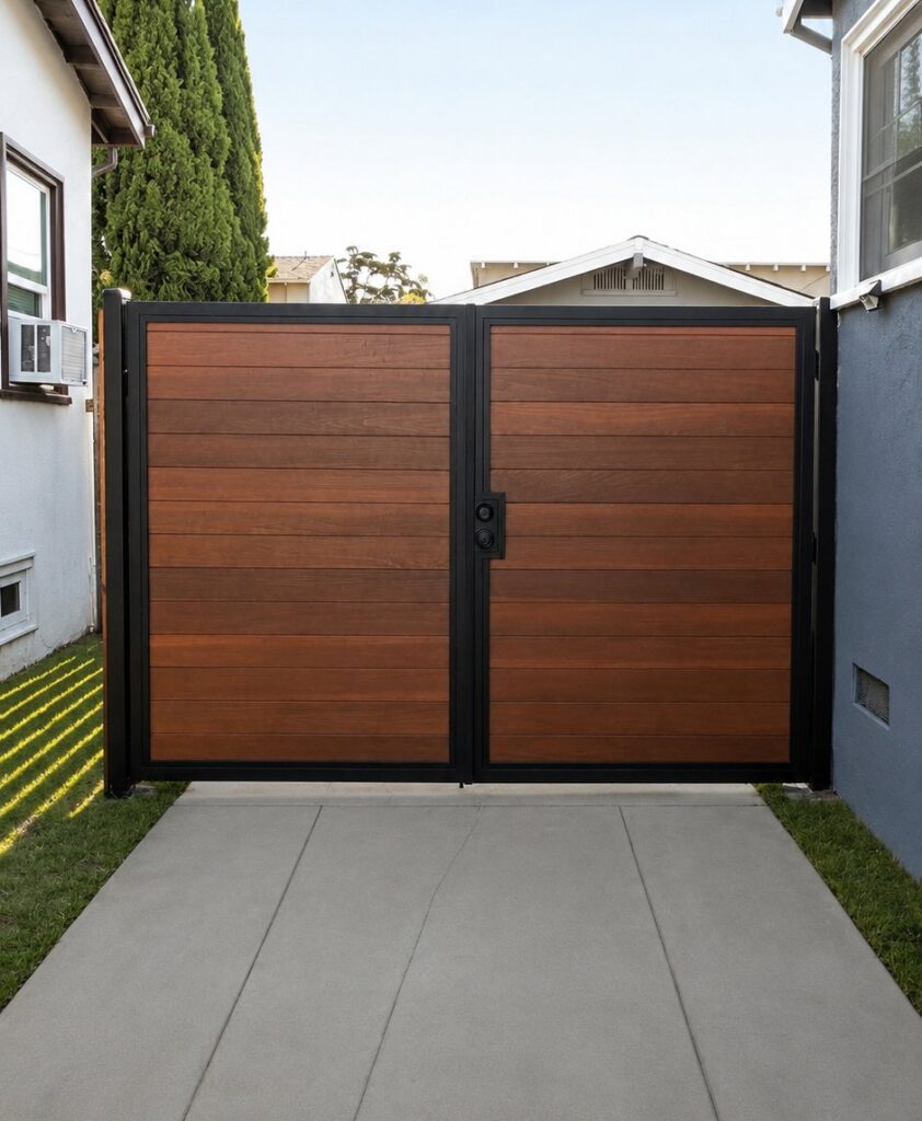 Steel Frame Wood Gate in Los Angeles