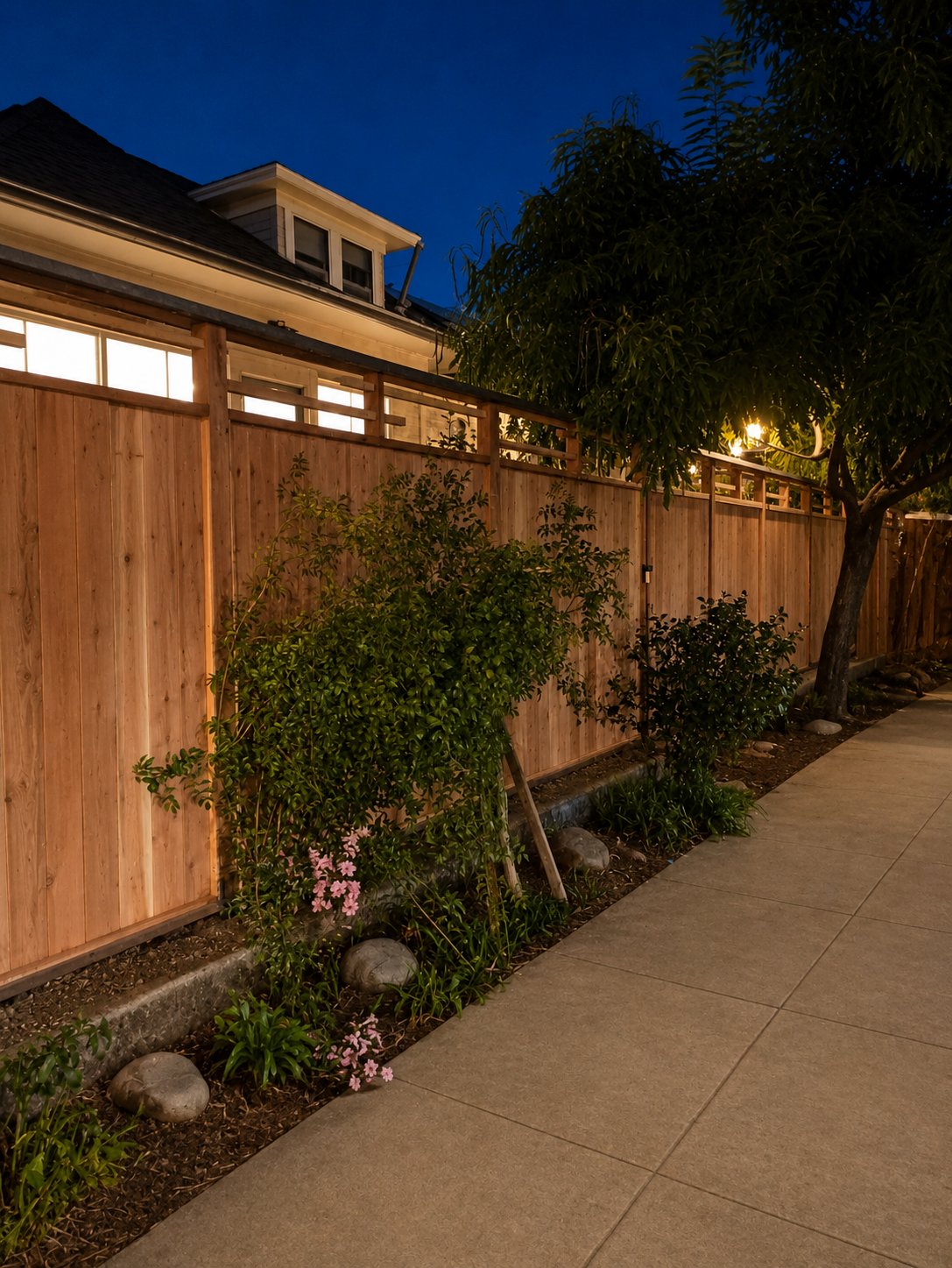 Detail of premium redwood board surface and decorative top frame, Los Angeles