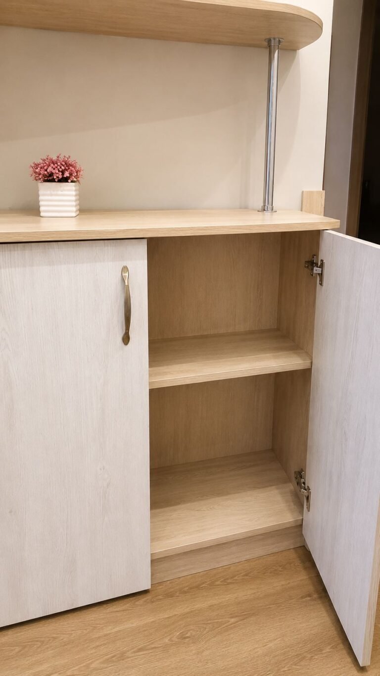 Interior view of custom cabinet with adjustable shelves and soft-close hinges — ProHands Los Angeles