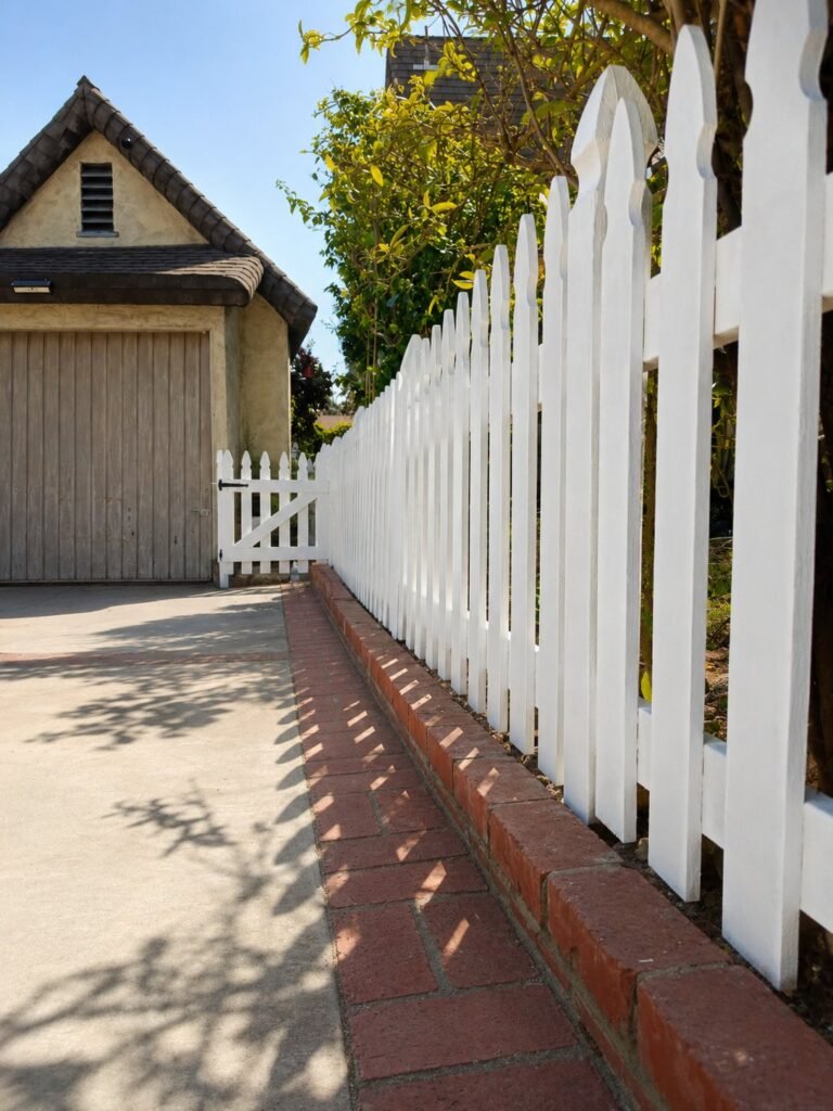 Traditional white picket fence installation by ProHands, LA contractor