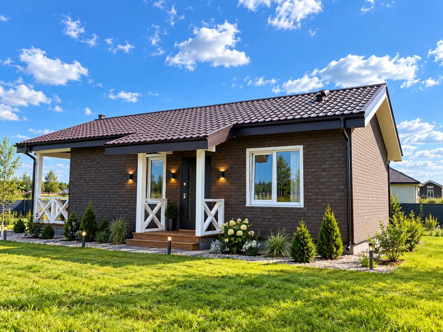 Brown brick cottage with ceramic tile roof — ProHands Russia Portfolio 2013–2022