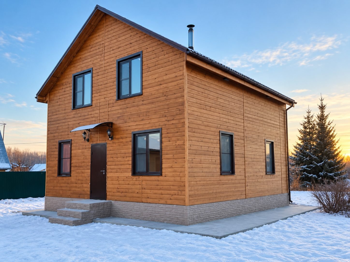 Two-story wooden-sided custom home — ProHands Russia Portfolio 2013–2022
