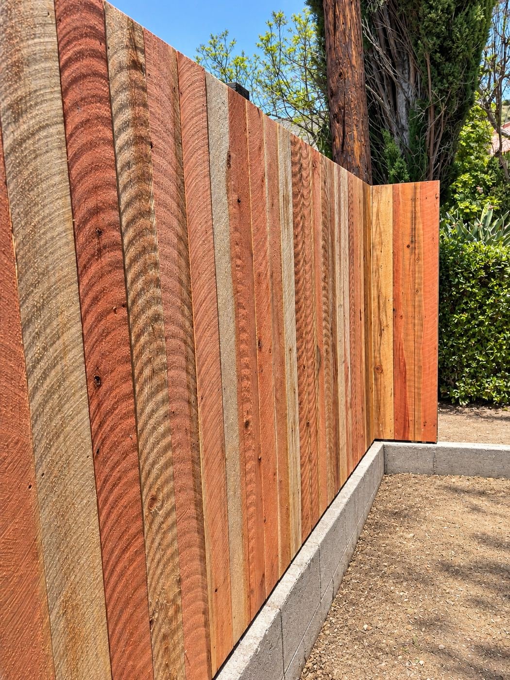 Restored wood privacy fence — mix of salvaged and new boards on rebuilt frame — LA — ProHands